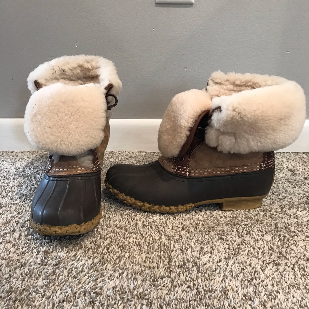 10” shearling-lined ll bean duck boots
